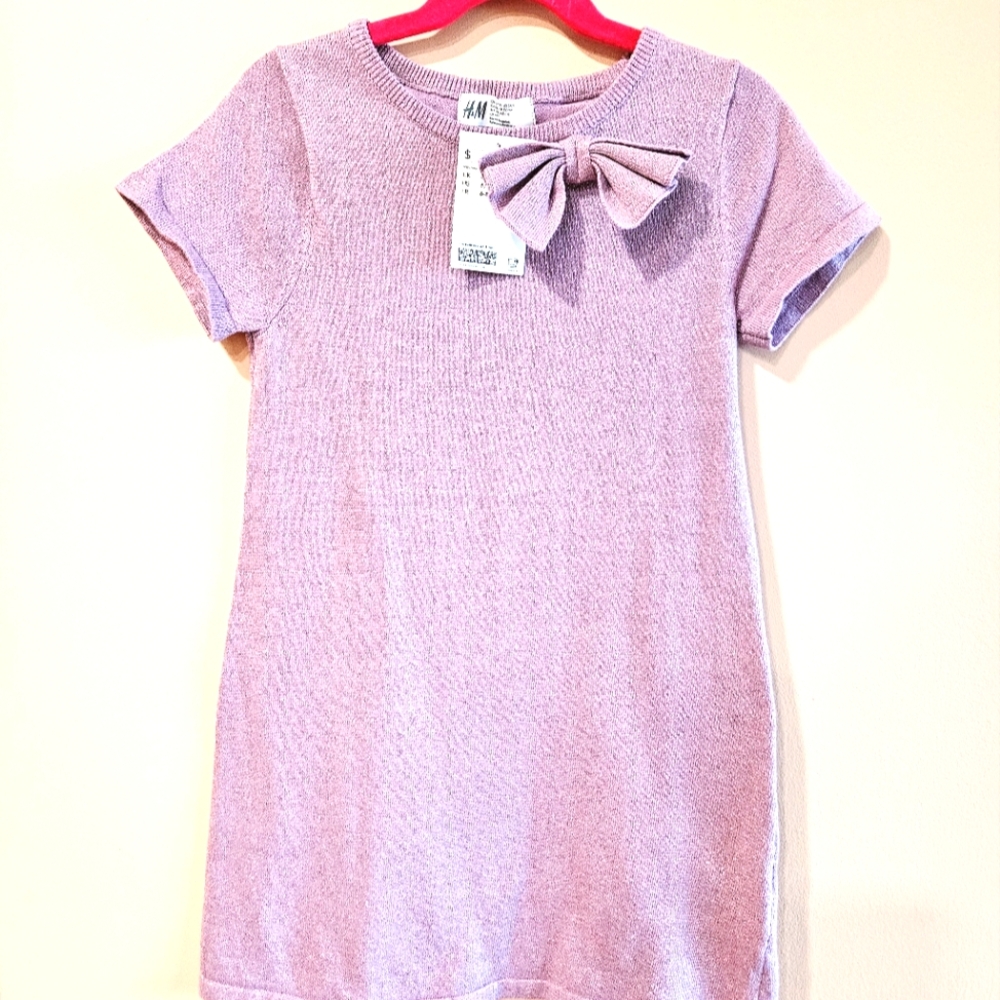 H&M Lilac Knit Dress with Bow